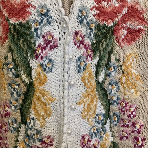 Vintage Marisa Christina Floral Embroidered Cardigan Sweater - Picture 2 of 8